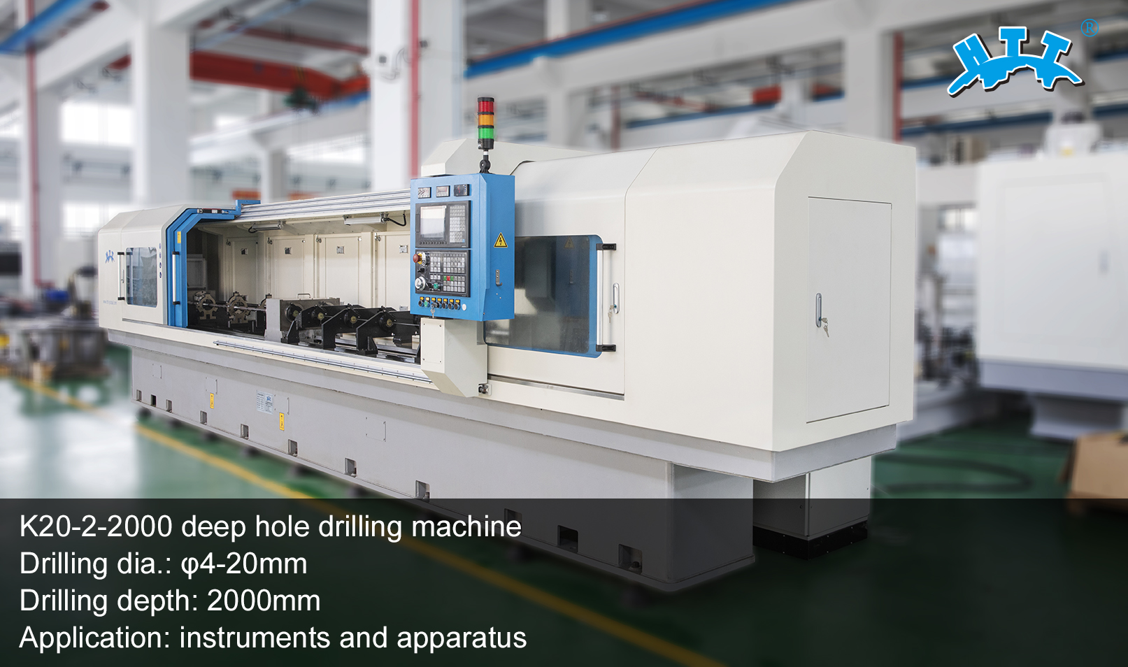 HTT's deep hole drilling machine for shafts can drill small holes.